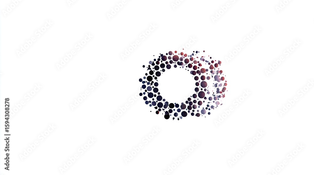 Abstract design of a circle composed of many small dots. Abstract design of a circle composed of many small dots.