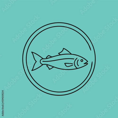 minimalist logo of a fish farm