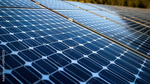 Residential solar installation solar panels detail shot blue photovoltaic cells array pattern clean energy equipment modern home