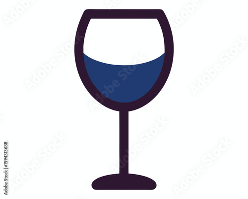 A glass of blue liquid isolated on white background Ai Generated