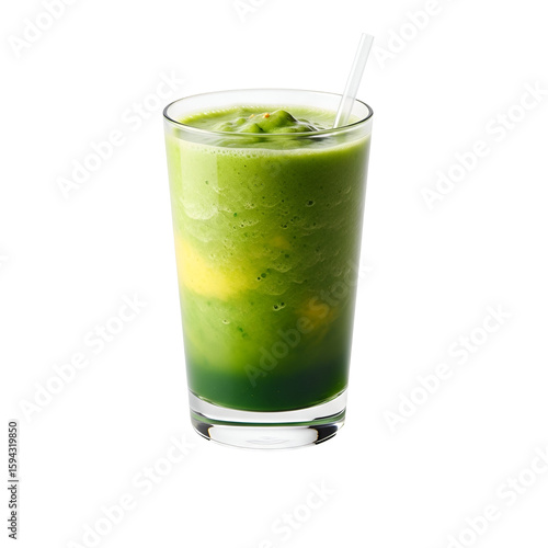 Wallpaper Mural Refreshing Green Smoothie in Glass with Straw. Torontodigital.ca