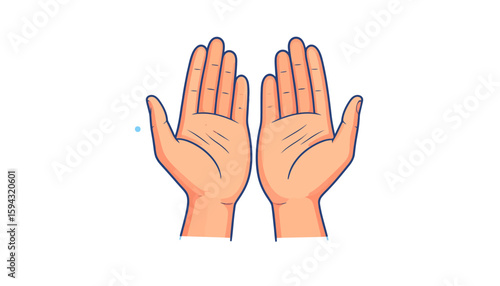 Two open palms facing upward, a gesture of prayer, supplication, or offering.