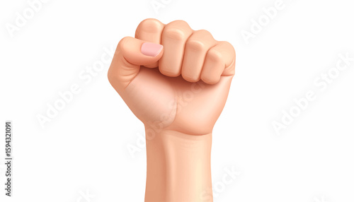 A raised fist, a powerful symbol of defiance, strength, and solidarity.