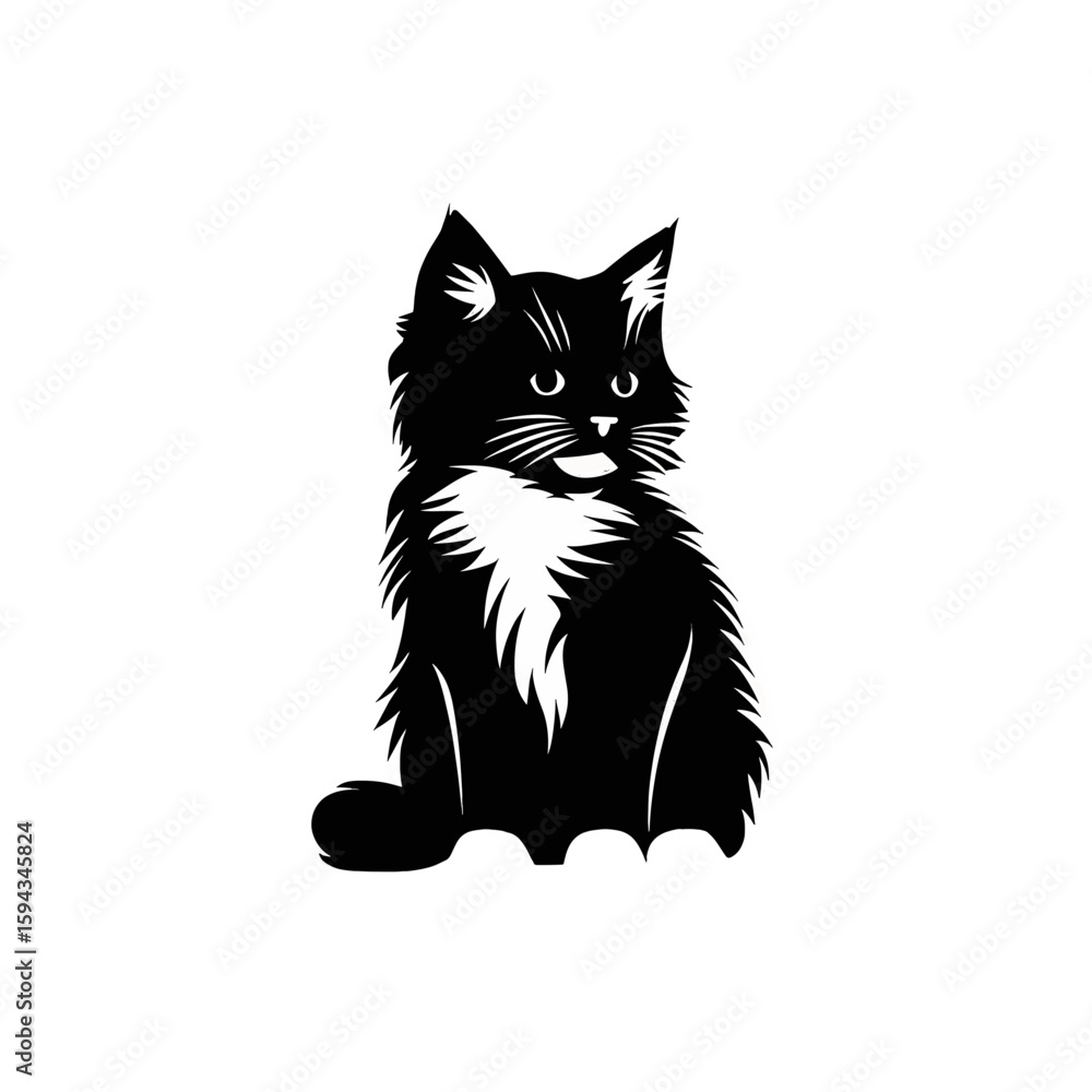 Obraz premium black and white cat