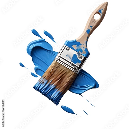  A paint brush isolated on white background