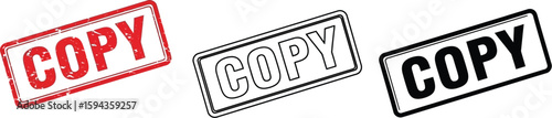 Copy stamp vector illustration set red black outline copy stamp image for graphic design element editable