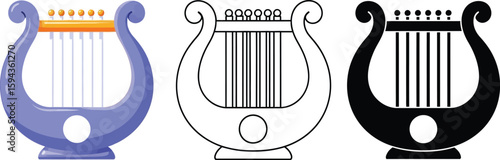 Find lyre musical instrument vector illustration graphics and design elements for your projects editable