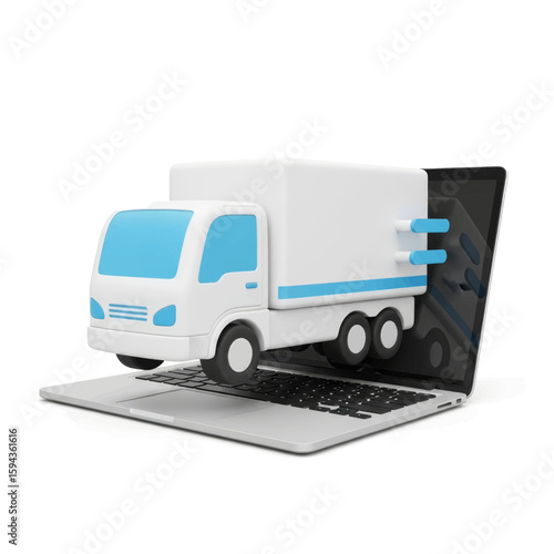 Delivery Vector Illustration Efficient Express Free Shipping for Online Shop & E-commerce with Courier Services Bike, Motorcycle, Truck, Handcart
