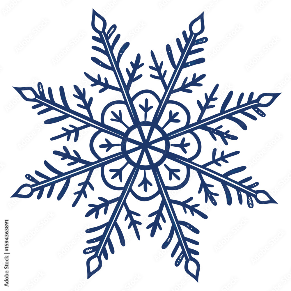 Complex detailed isolated snowflake on a pure background, ideal for elegant winter projects. Complex detailed isolated snowflake on a pure background, ideal for elegant winter projects.