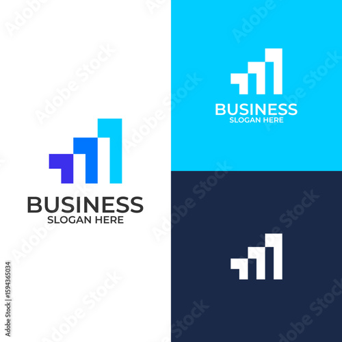 Ascending Bar Chart Business Logo