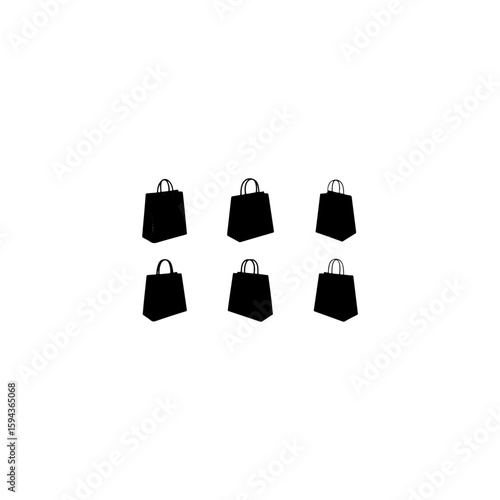 Set of shopping bags silhouette  