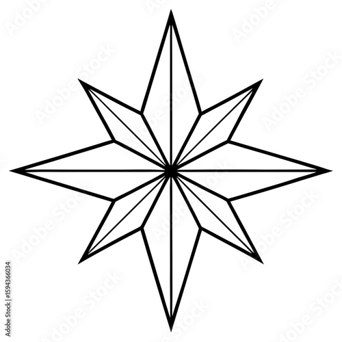 Festive Star Minimalist Line Vector