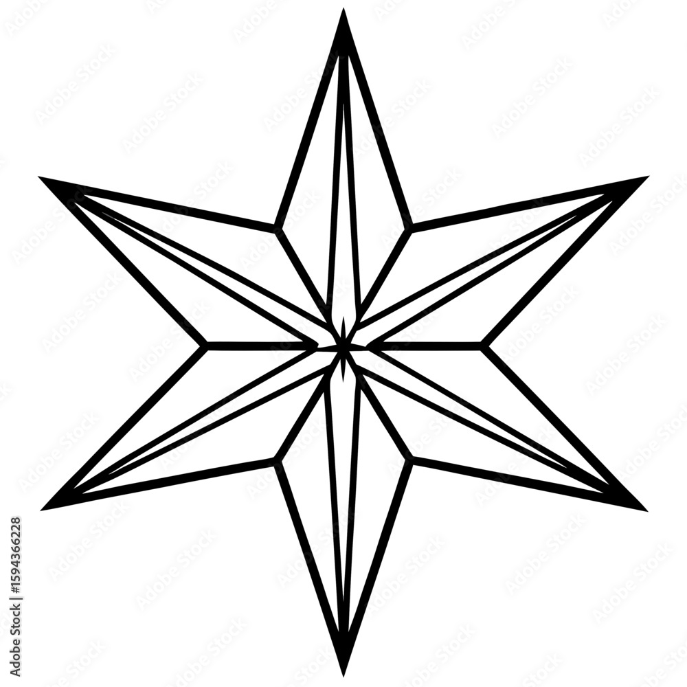 Obraz premium Festive Star Minimalist Line Vector