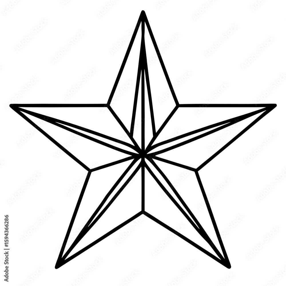 Obraz premium Festive Star Minimalist Line Vector