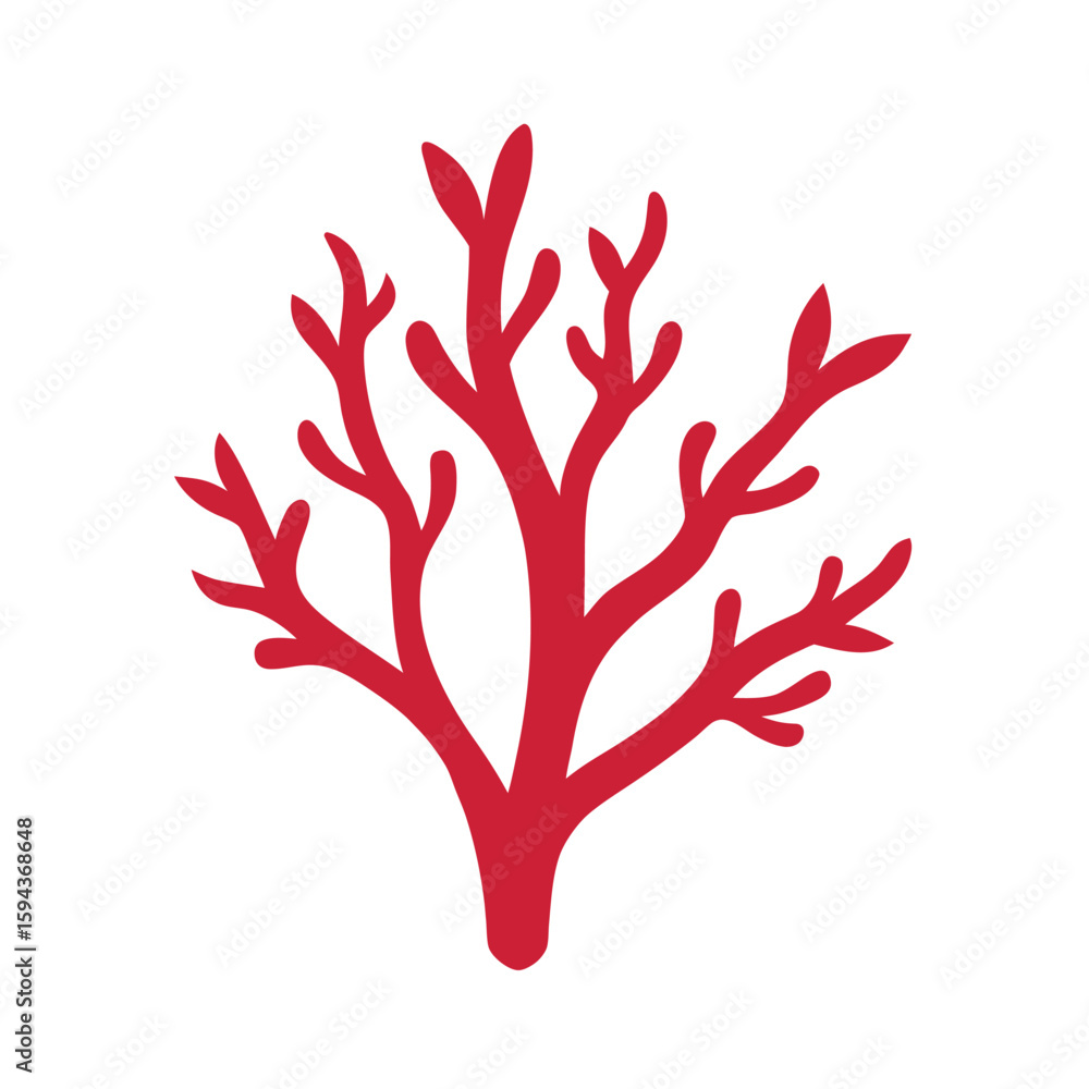 Underwater coral silhouette icon for sea nature or aquatic environment theme on white background Underwater coral silhouette icon for sea nature or aquatic environment theme on white background