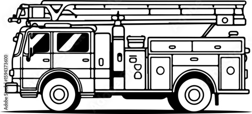 Fire Truck Illustration Emergency Response Firefighting Vehicle Design

