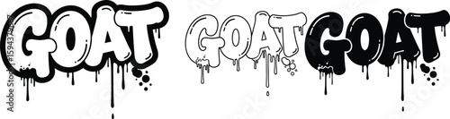 Goat text graffiti style illustration vector design for print and graphic design projects art editable