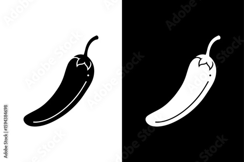 Minimalist Cayenne Glyph Icon. Spicy Pepper Silhouette for Web and Print