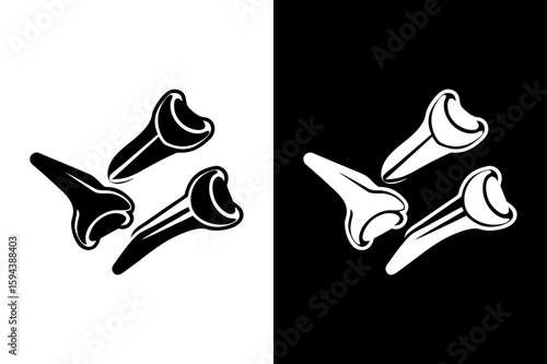 Clean Cloves silhouette Icon. Herb Illustration on White and Black background