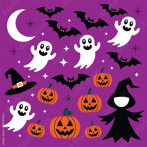 halloween seamless background with bats