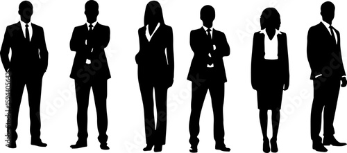 Wallpaper Mural A diverse group of business professionals standing together in a line silhouette Torontodigital.ca