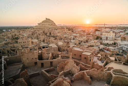 Sunset Panorama of Shali Fortress in Siwa Oasis, Egypt
