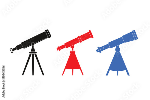 Telescope Silhouette Vector – Astronomy and Space Exploration Icon