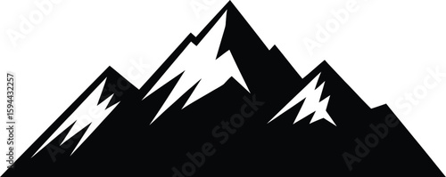 Mountain silhouette vector illustration on white background.