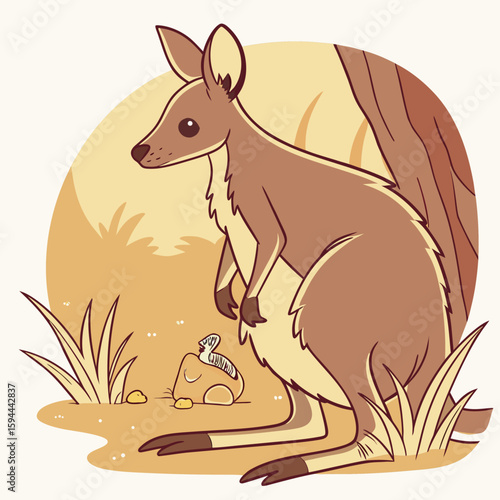 Minimalist adorable vector images featuring "cute animals or cute birds". The style must be "realistic," with vibrant colors, modern and stylish aesthetics.