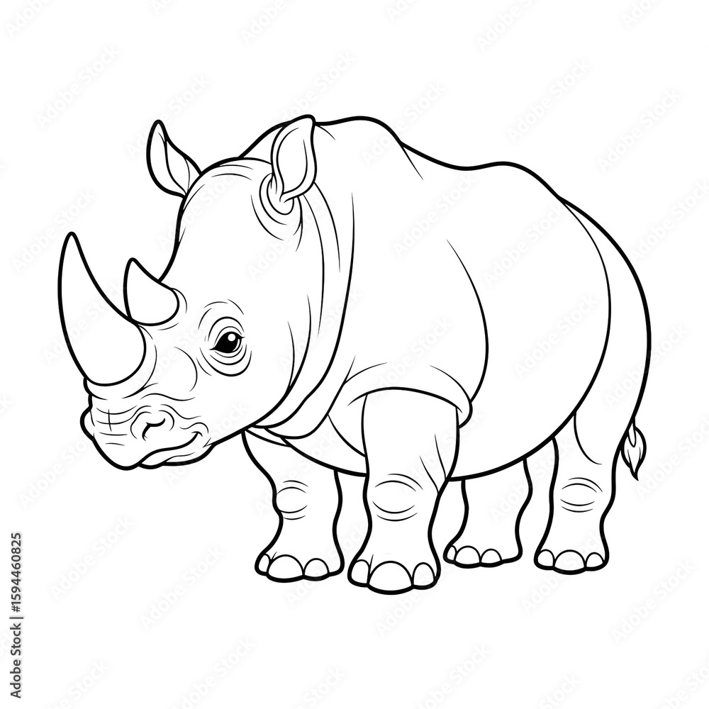 Line art rhinoceros illustration Line art rhinoceros illustration