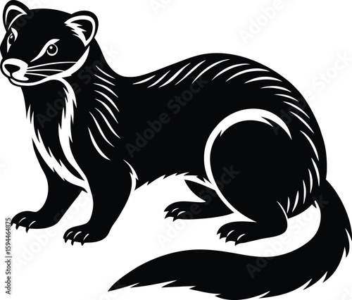 Wallpaper Mural ferret-silhouette--ferret-vector-silhouette-illust (5).eps Torontodigital.ca