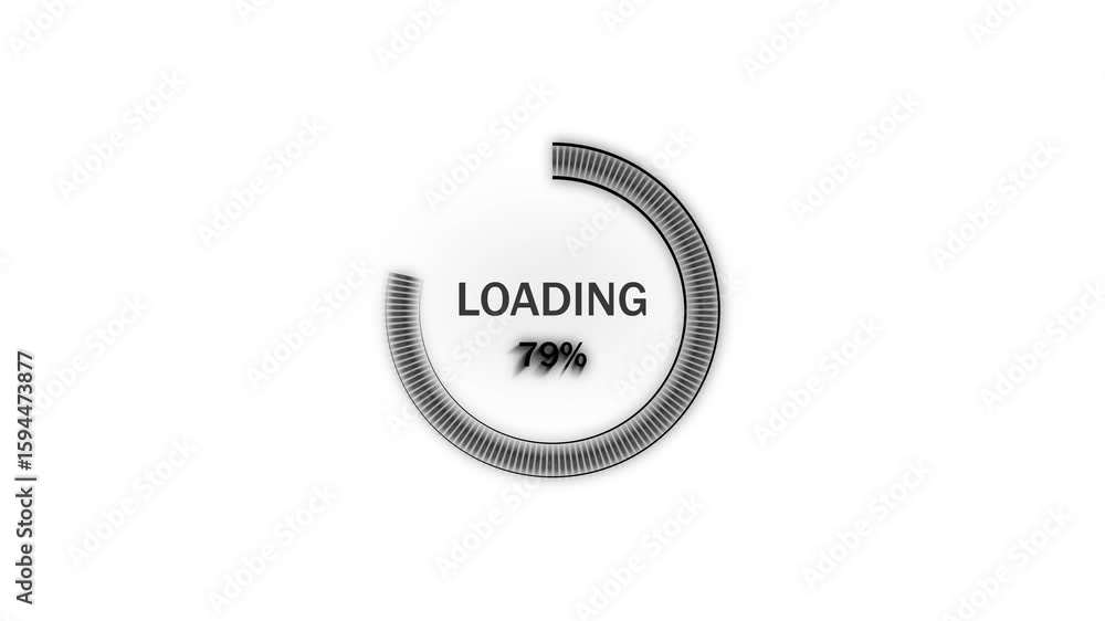 Smooth loading spinner animation over clean white screen for UI design ...
