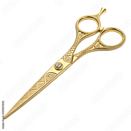 Ornate Gold Hair Cutting Scissors