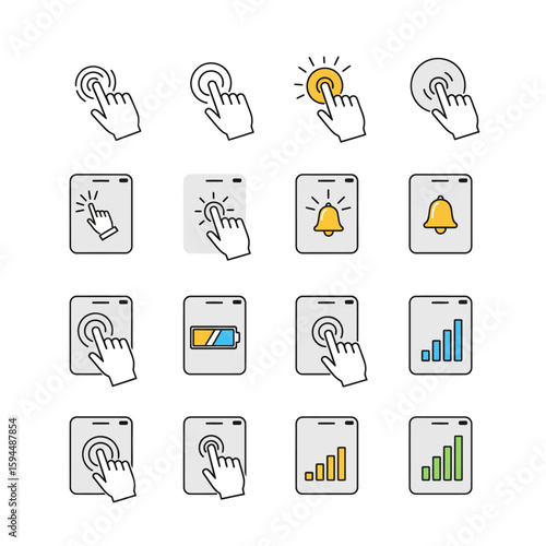 Touchscreen Gesture and Notification Icons