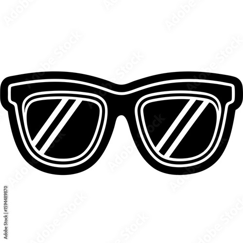UV Sunglasses Icon Vector – Generative AI and Linocut Silhouette Design