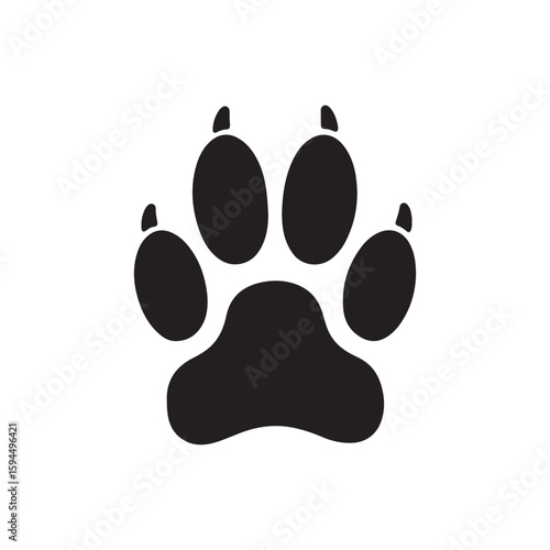 Dog Paw silhouette. Vector image on white back ground