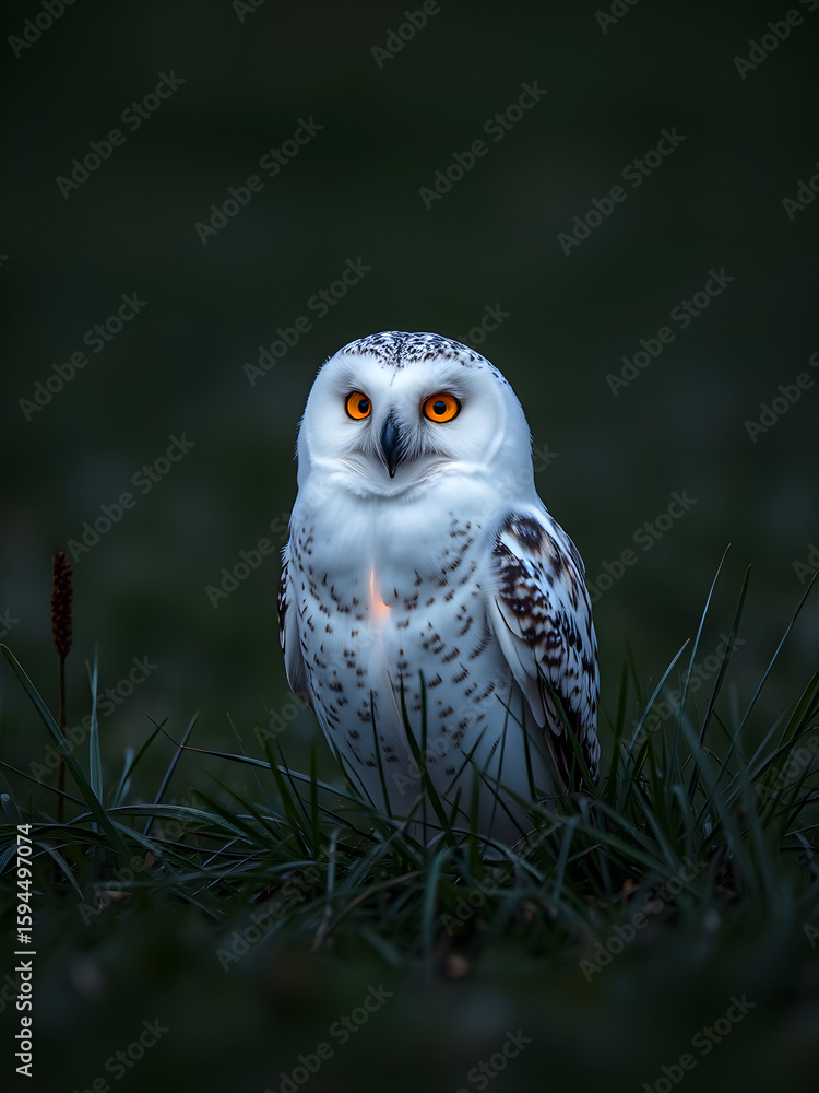 Fototapeta premium great horned owl in winter