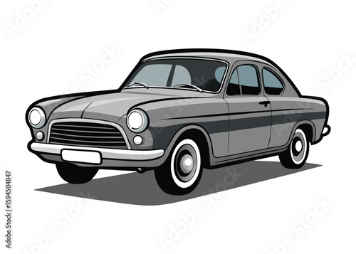 Classic automobile vintage car retro vehicle transport automotive vector illustration
