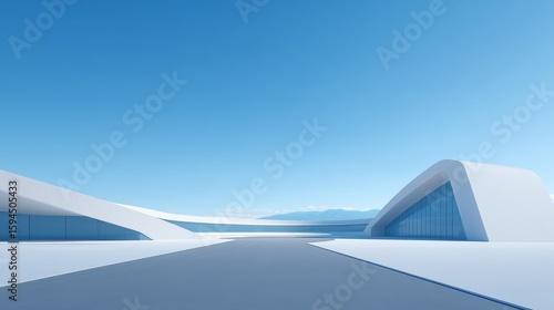 The spacious square and the simple buildings