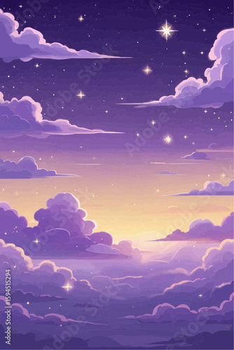 Twilight Sky with Purple and Gold Hues