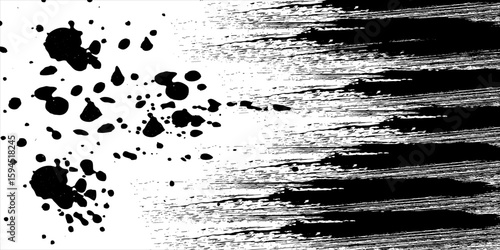 Black and white vintage grunge futuristic background. Suitable to create unique overlay textures with the effect of scratching, breaking, antiquity and old materials.