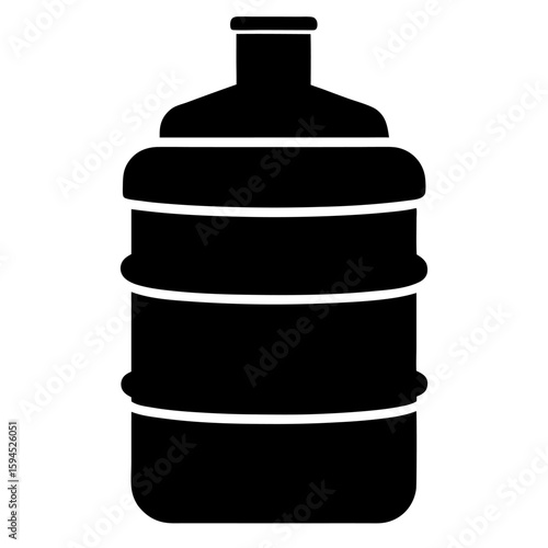Clean silhouette of a water purifier bottle isolated on white background