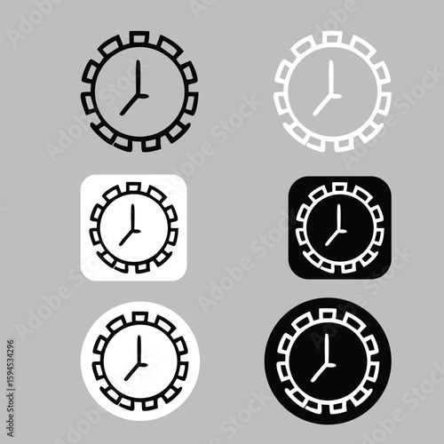 Various clock icons representing time management deadline punctuality and timekeeping concepts