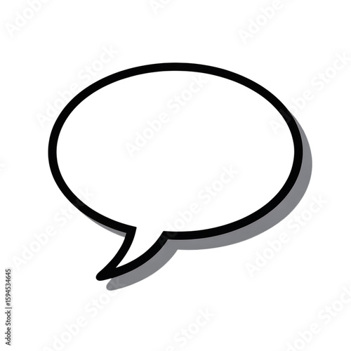 Black speech bubble with white outline communication