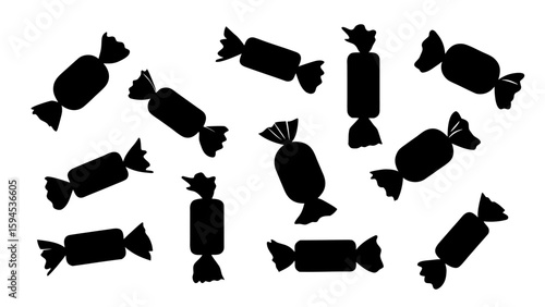 Candy silhouette vector, candy icon, vector illustration