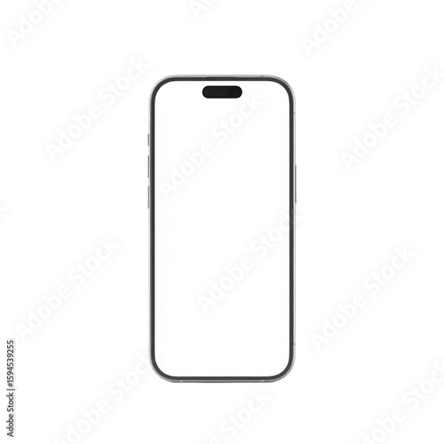Modern smartphone with blank white screen mobile phone