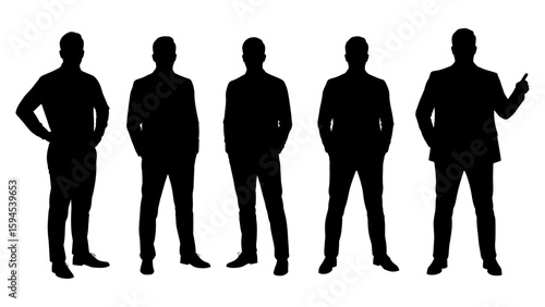 Set of business people vector silhouettes.