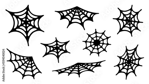 Halloween spider web isolated on transparent background