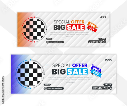 Modern Facebook Cover Template for Business & Personal Use	
