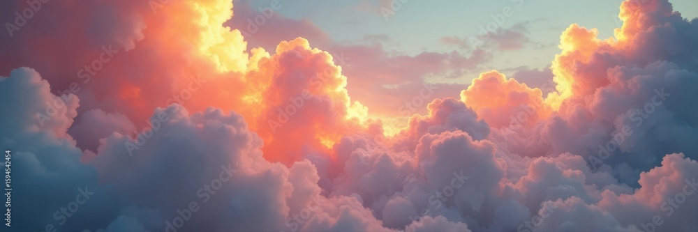 Fototapeta premium Burning white clouds, incandescent fluffy forms , fire, graphic, flame